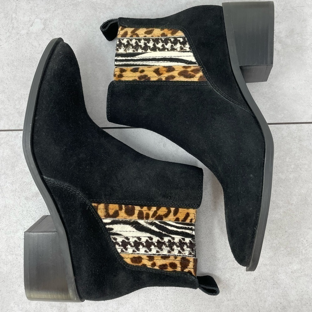 Crown Vintage Tolana 2 Chelsea Ankle Boots Women's Size 9M, Black Suede/Cow Hair - Picture 7 of 13